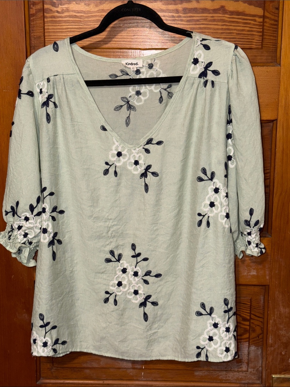 Kindred Embroidered Top Mint Green Size 2x